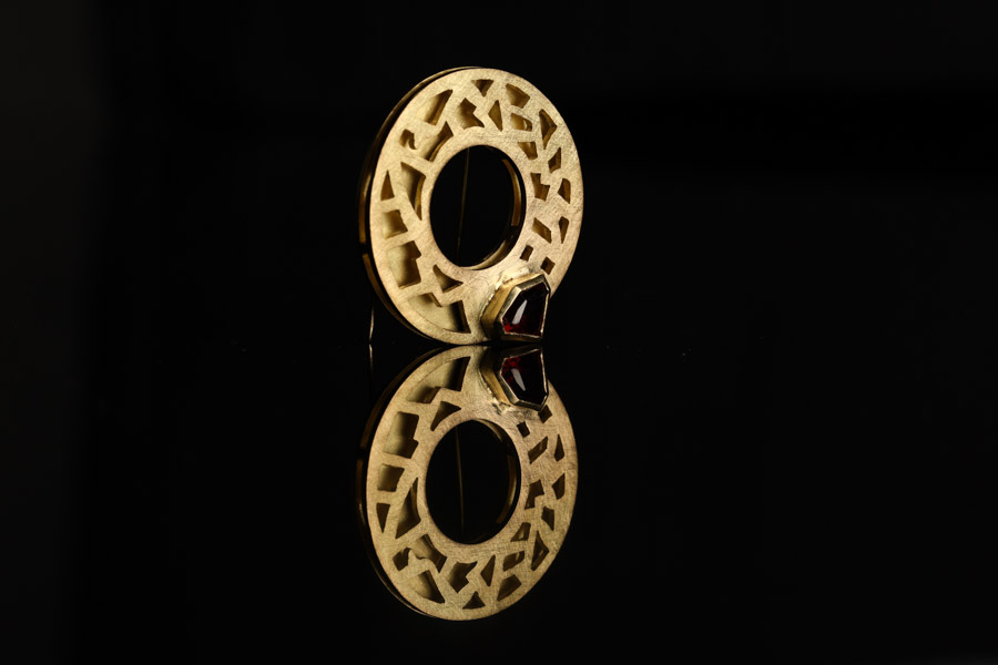 Irish handmade jewellery Gold brooch by Tiffany Budd