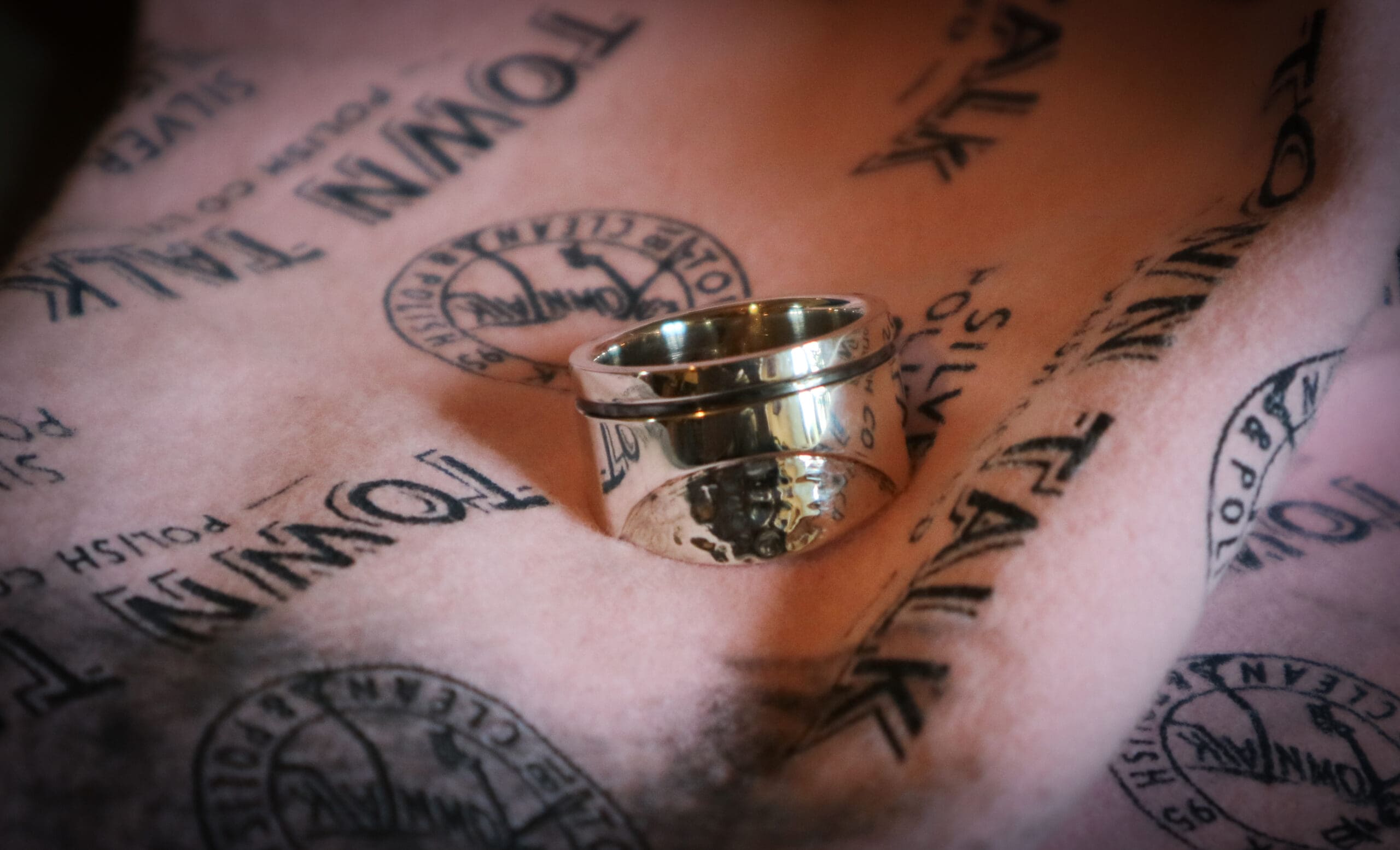 Chunky textured silver ring