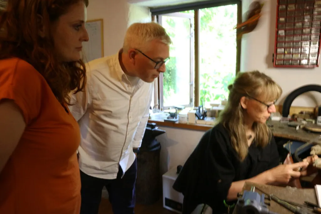 Instruction from Tiffany to a couple making their own wedding rings