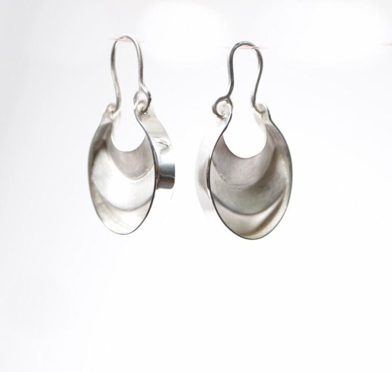 Folded silver earrings, Fine Jewellery, fine art jewellery, Jewellery design, High-end Jewellery, Goldsmith, Tiffany Budd, Sligo, Irish Jewellery