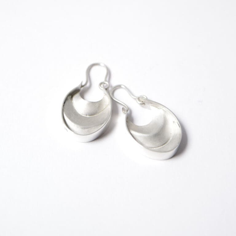 Folded silver earrings, Fine Jewellery, fine art jewellery, Jewellery design, High-end Jewellery, Goldsmith, Tiffany Budd, Sligo, Irish Jewellery